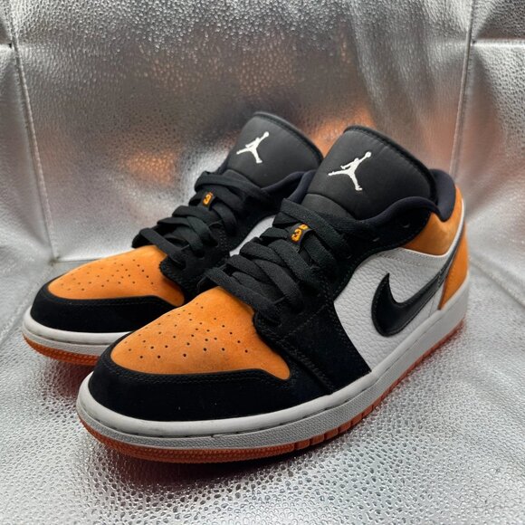 Size 8.5 Jordan 1 Low Shattered Backboard Orange Black Men's Shoes 553558-128 - Picture 4 of 10